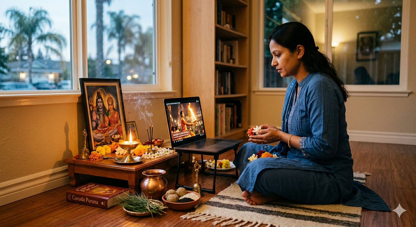 Bringing Kashi to California: A Guide to Setting Up Your Home Mandir for a Video Puja