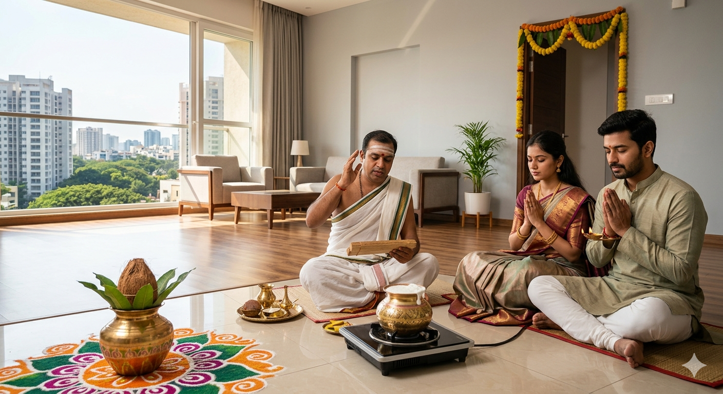 The Sacred Gateway: A Vedic Guide to Griha Pravesh in Bangalore’s Modern Landscape